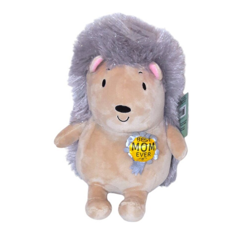 Hallmark Best Mom Ever Porcupine Hedgehog Purple Shimmer Plush Stuffed Toy 9"